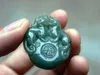 Manual sculpture. Oil cyan jade double the mythical wild animal (life of words) necklace pendant necklace