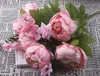 Tipo-2 5 bouquet artificiale Peonia fatta a mano di fiore in stile rurale Gamme per la casa da sposa Decorazione di bouquet