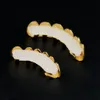 Hip Hop 14K Goud Verzilverd Top Bodem Tanden Grill Mannen Joker Grills Fake Mond Grill voor Kerstkostuum