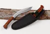 Hochwertige kleine Machete 440C Satin-Klinge mit Holzgriff, feststehende Klingenmesser, Outdoor-Camping, Wandern, Angeln, Überlebensmesser mit Nylonscheide