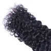 Capelli vergini umani ricci brasiliani Jerry intrecciati con chiusura in pizzo 4x4 Nodi candeggiati 100 g / pz Estensioni dei capelli a doppia trama di colore naturale