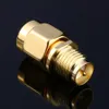 50 stks / partij voor RF Coaxiale kabel Vergulde kleur RP SMA Vrouwelijke Jack naar SMA Male Plug Straight Mini Jack Plug Draad Connector Adapter