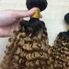 Ombre Braziliaanse haar Losse Golf 3 Bundels Ombre # 1b / 27 Peruviaans Haar Weave Bundels Body Wave Haar Menselijk Krullend recht