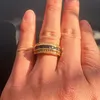 Moda 10KT żółte złoto pierścienie gf kwadratowy diament symulowany cyrkonia niebieski szafir szlachetny kamień zaręczynowy rocznica pierścienia pasma dla me249v