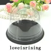 100 sztuk = 50sets Clear Plastic Cupcake Cake Dome Favors Boxes Container Wedding Party Decor Pudełka Wedding Cake Dostawy