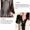 Wholesale- iiiher Lingerie Women Sexy Set Pajamas And Robe Sets Nightwear Dress Silk Robe Ladies Sleepwear Nightgown Women Cardigans