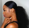 Diva1 140g kinky lockiga kvinnor ponytails hårförlängning afrikansk ameircan clips 100% mänsklig lätt hästsvans färg 1b