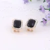 Women's Crystal Jewelry Set Gold Color Party Black Gem stone Wedding Party Gift Bridal Costume African Beads Jewelry Sets