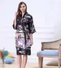 Women Japanese Yukata Kimono Nightgown Print Floral Pattern Satin Silk Vintage Robes Sexy Lingerie Sleepwear Pijama263K