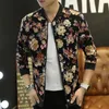 Wholesale  - 爆撃機のジャケット男性秋の新しい男性花のジャケット熱い韓国のスリムフィット長袖男性コートスタンドカラーメンズ服ウインドブレーカー