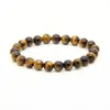 Wholesale 10pcs/lot Mix Colors 8mm Good Quality Tiger Eye, Dalmatian Jasper, Matte Agate Stone Energy Elastic Beaded Bracelets