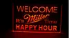 b28 Welcome Miller Time Happy Hour 2 size new Bar LED Neon Signhome decor shop crafts