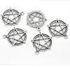 100 sztuk / partia Metalowy Stop Cynku Pentagram Charms Star Charms Antyczny Srebrny Dla DIY Biżuteria Wisiorek Charms Dokonywanie Znalezienie 30x28mm