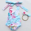 New Style Summer Baby Clothes Girls Flower Rompers Jumpsuit Kids Clothing with Headband 2PCS Outfits Baby Girls Clothes Children Clothing