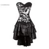 Damen Sexy Plus Size Steampunk Korsett Gothic Trägerloses Halloween Korsett Kleid Karnevalskostüm
