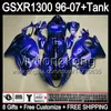 Gloss Blue 8Gift voor Suzuki Hayabusa GSXR1300 96 97 98 99 00 01 13MY213 GSXR 1300 GSX-R1300 GSX R1300 02 03 04 05 06 07 Gloss Blue Fairing