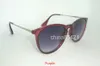Gafas de sol Erika de moda de alta calidad Eyewear Black Beige Frame Gradiente Lente de 52 mm con estuche marrón S027911449