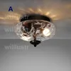 مصباح السقف صافي الزجاج الظل الإضاءة الشفافة أناناس مياه موجة الكريستال الباريسي المعماري الحليب الزجاج ecole flushmoun246v