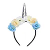 Het New Gold Baby Birthday Sparkly Party Spädbarn Baby Unicorn Flower Party Hair Hoop Headwear Hairband HJ156