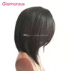 Glamorous Human Hair Bob Wigs Natural Color 8 10 12 14 Inches Short Straight Lace Front Wigs Peruvian Malaysian Indian
