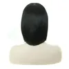Ombre Sentetik Saç Peruk Tam Bang 12 inç Isıya Dayanıklı Siyah Sentetik Kısa Bob Peruk Popüler Stil