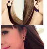 Koreanska mode retro örhängen dubbla pärlor före och efter storleken på godis färg pärla örhängen