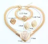 Kvinnor Fashion Gold Plated Crystal Necklace Earring Armband Ring Dubai Jewelry African Beads Jewellery Costume