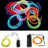 6.5 ft 9.8ft 16.5ft Vattentät batteridriven LED-sträng Flexibelt Neon Light Glow El Wire Rope Tape Skor Kläder Bilbröllop