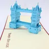 2017 new Greeting Cards)10pcs/lot Wedding Invitations 3D Card Cubic Thames Bridge Greeting Cards free shipping