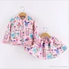 Girl Dress Suit Fashion New Suit Round Collar Long Sleeve Non Hooded White And White kid2984055551