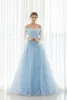 Klänningar från Shouler Sky Blue Bohemian Wedding Dress spets färgglada blommor prinsessa plus storlek porslin brud klänningar mantel de mariage