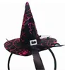 Mini chapeau de sorcière bandeau toile d'araignée points voile casquette Pâques Halloween déguisement accessoire de costume coiffure de fête effrayant cadeaux 8864167