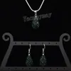 Crystal Jewelry Set 9 Colors Rhinestone Water Drop Shaped Pendant Earrings And Necklace For Party 5 Sets lot Whole214W