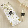 100 stks Gold Heart Bottle Stopper Wedding Favors Engagement Keepsake Birthday Gifts Event Feestartikelen