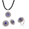 New Arrival Sliver Color White gold Ethiopian Jewelry sets pendant earrings ring With Bule/Green/Red Stone African Habesha Gift