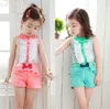 Groothandel- [Jilly] zomer stijl baby meisje kinderen kleding boog prinses kleding set baby meisjes kleding kinderkleding mode 3-11age heet