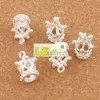 Silber Überzogene Hohl 3D Kaiserkrone Charms 80 teile/los 13X17mm Anhänger Schmuck Erkenntnisse Komponenten Schmuck DIY L392