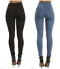 Zomer stijl zak en gat gescheurd jeans vrouwen jeggings cool denim hoge taille broek Caprip vrouwelijke magere zwarte casual met 3 kleuren