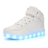 8 colores carga USB led zapatos luminosos hombres/mujeres botas cuero impermeable brillante zapatillas iluminadas para adultos