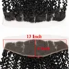 5 pcs/lot Remy dentelle frontale fermetures brésilienne vierge cheveux humains naturel noir 130% Afro bouclés suisse dentelle frontale