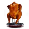 Upprätt vertikal kyckling rostande fjäderfä BBQ Roaster Tray Rack Bowl Pannor för BBQ Party Grillad kycklingrätt