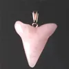 10Pcs Green Aventurine Shark Teeth Tooth Luck & Prosperity Pendant Natural Stone Rose Quartz Love & Passion Charm for Women Colares Feminino