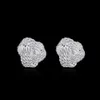 Charm 925 Sterling Silver Plated Love Knot Stud Earrings for Ladies Women 12mm Diameter High Polish4667405