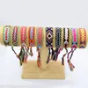 10 Design Mixed Fantastic Rope String Handmade Geometric Friendship Armband Summer Fashion Gold Plated Alloy Chain Cotton Woven B218O