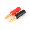 Livraison gratuite 20pcs / Packs Câble de haut-parleur audio fil rouge noir Connecteurs de fiche banane Adaptateur 4mm