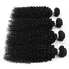 Paquetes de cabello brasileño peruano mongol indio crudo Tejido rizado rizado 4 PCS / LOT Cabello humano sin procesar Paquetes de cabello malasio Kinky Curly9789645