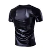 Homme populaire discothèque mode T-shirt à manches courtes col en V or argent couleur noire Les tendances du T-shirt de loisirs en coton solide desig2837