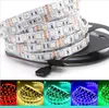 Partihandel-5050 LED Strip Set Non Waterproof 5M 60LEDS / M RGB SMD LED-remsa + 24 Key IR Fjärrkontroll