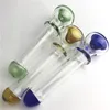 4 5 inch colorful glass pipes with green blue brown clear glass filter tips hand smoking pipes for tobacco