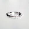 Sterling Prata Anel Eternidade 0.55ct NSCD Diamante Casamento Casamento Anel Infinito Jóias 3 Cores Banhado A Ouro 2mm com caixa de alta qualidade